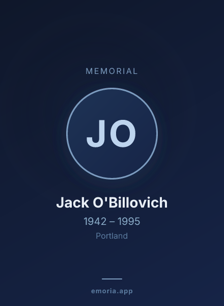 Memorial portrait of Jack O'Billovich
