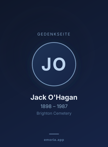 Gedenkportrait von Jack O'Hagan