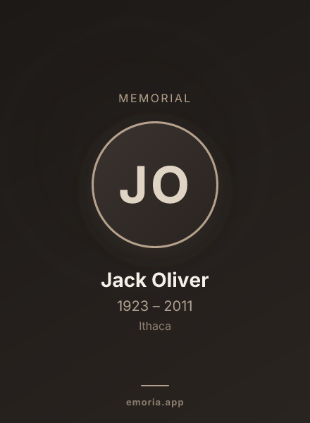 Memorial portrait of Jack Oliver
