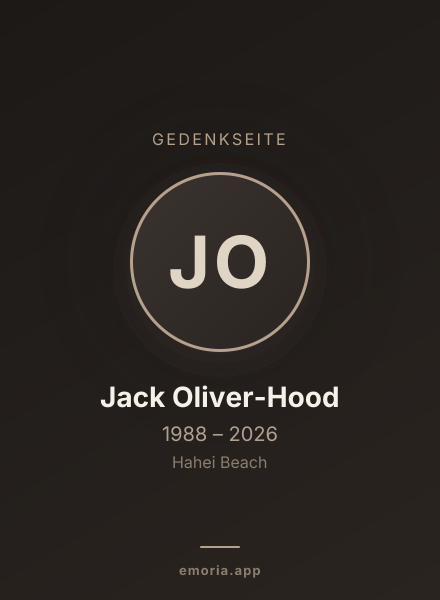 Gedenkportrait von Jack Oliver-Hood