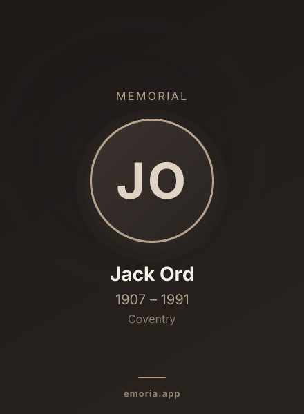Memorial portrait of Jack Ord