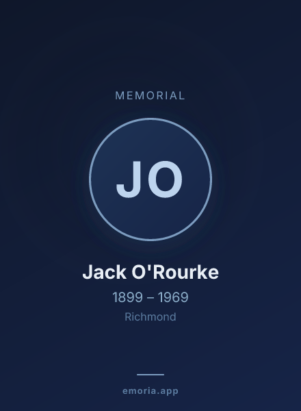 Memorial portrait of Jack O'Rourke