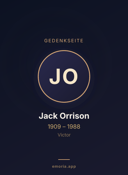 Gedenkportrait von Jack Orrison