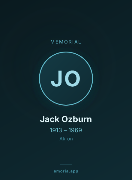 Memorial portrait of Jack Ozburn