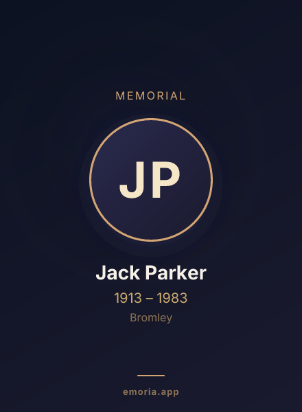 Memorial portrait of Jack Parker