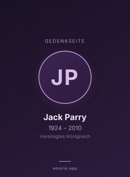 Gedenkportrait von Jack Parry