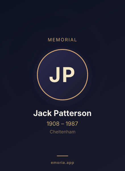 Memorial portrait of Jack Patterson