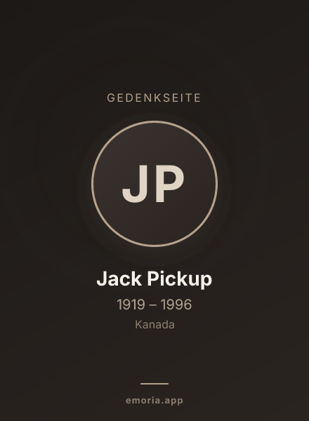 Gedenkportrait von Jack Pickup
