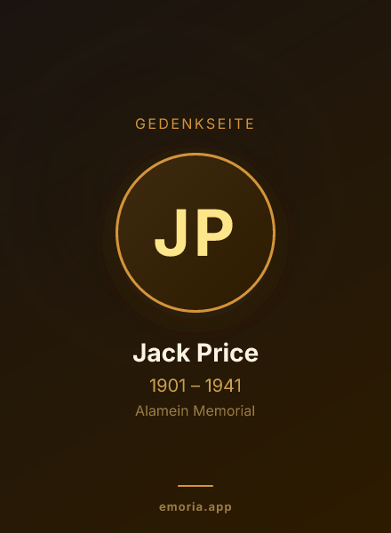 Gedenkportrait von Jack Price