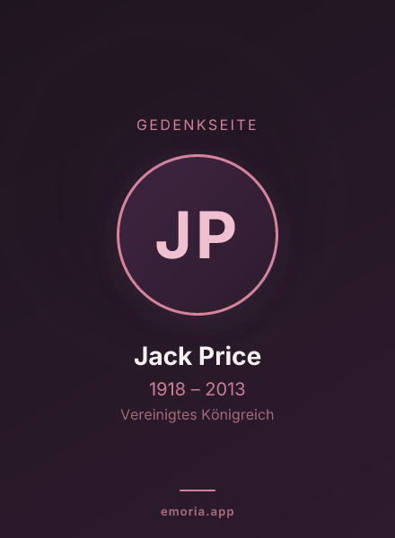 Gedenkportrait von Jack Price