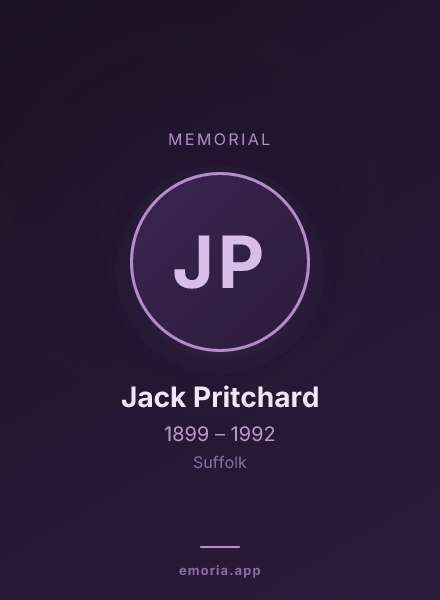 Memorial portrait of Jack Pritchard