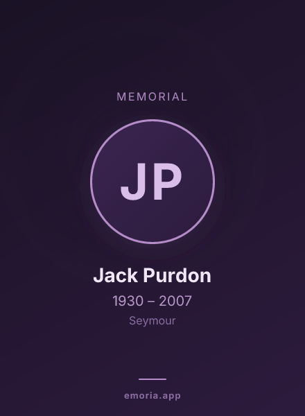 Memorial portrait of Jack Purdon