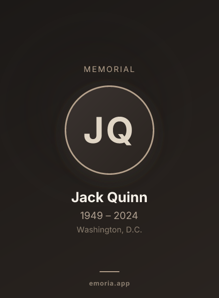 Memorial portrait of Jack Quinn