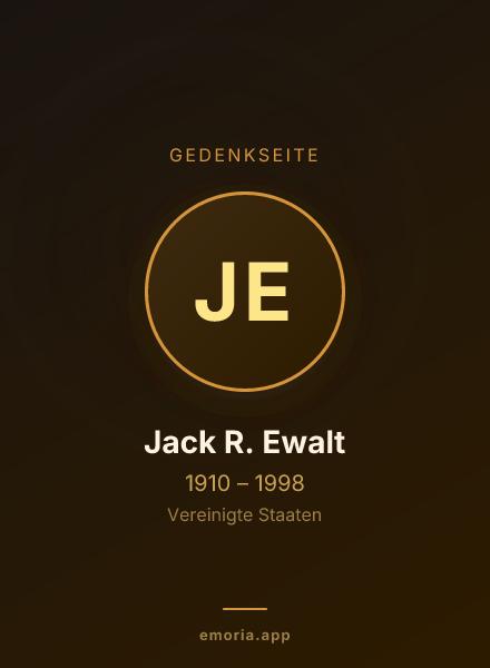 Gedenkportrait von Jack R. Ewalt