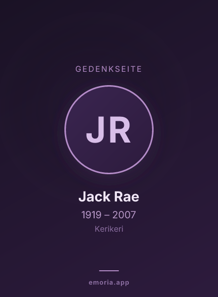Gedenkportrait von Jack Rae