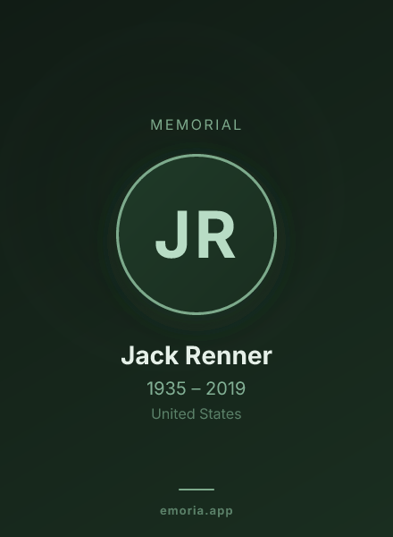 Memorial portrait of Jack Renner