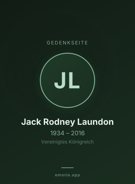 Gedenkportrait von Jack Rodney Laundon