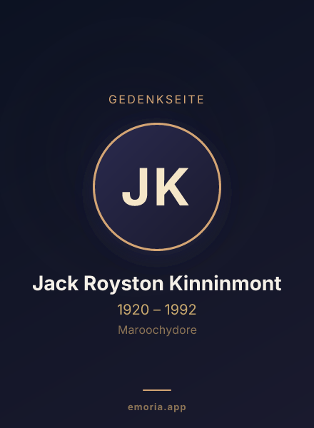 Gedenkportrait von Jack Royston Kinninmont