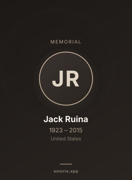 Memorial portrait of Jack Ruina