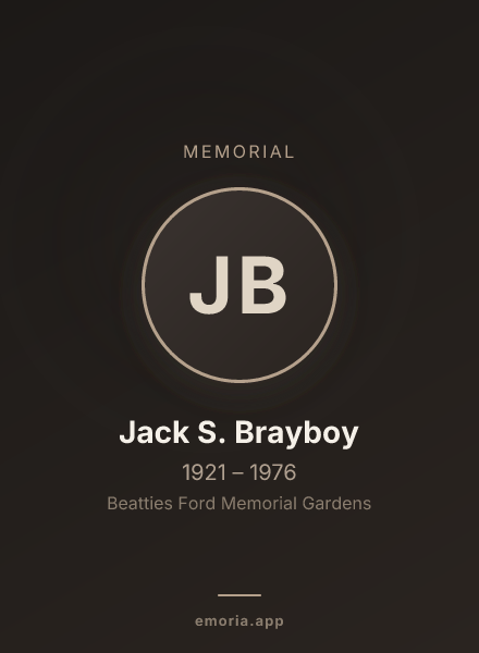 Memorial portrait of Jack S. Brayboy