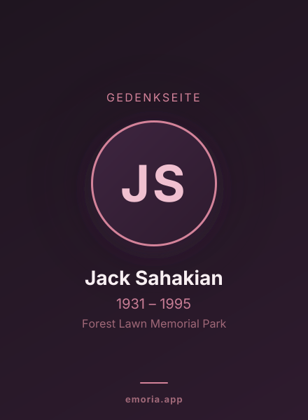 Gedenkportrait von Jack Sahakian