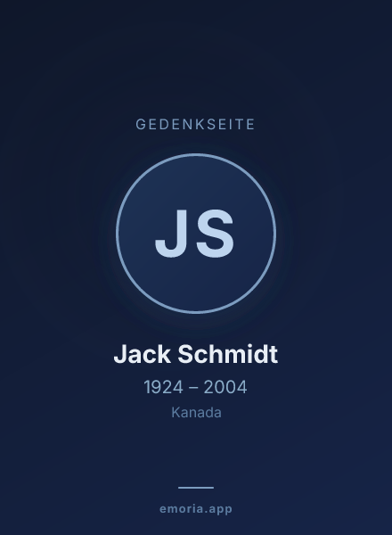 Gedenkportrait von Jack Schmidt