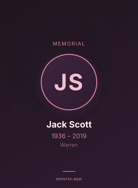 Memorial portrait of Jack Scott