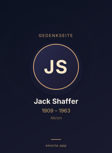 Gedenkportrait von Jack Shaffer