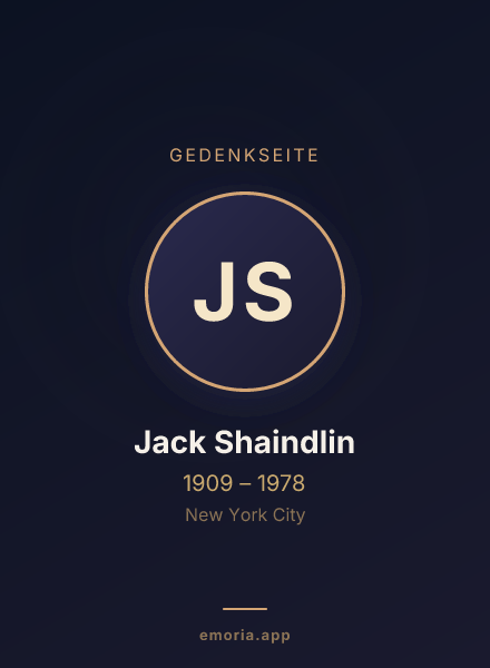 Gedenkportrait von Jack Shaindlin
