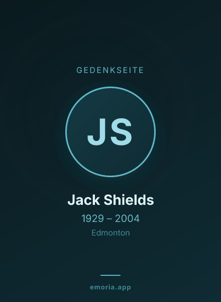 Gedenkportrait von Jack Shields