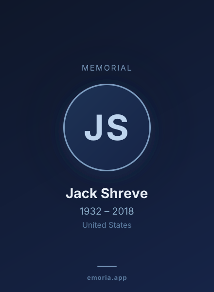 Memorial portrait of Jack Shreve