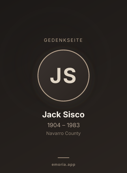Gedenkportrait von Jack Sisco