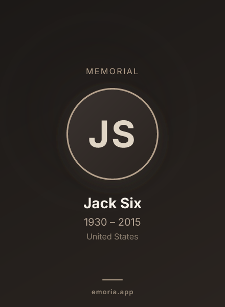 Memorial portrait of Jack Six