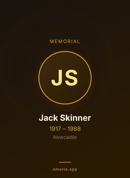 Memorial portrait of Jack Skinner