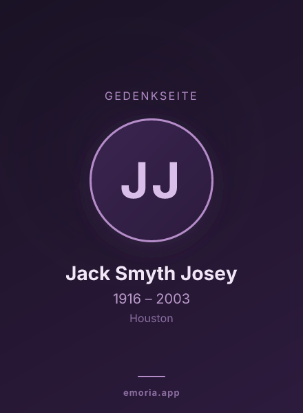 Gedenkportrait von Jack Smyth Josey