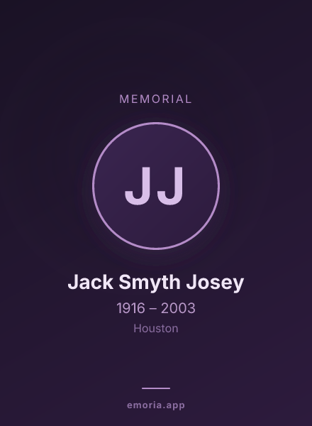 Memorial portrait of Jack Smyth Josey