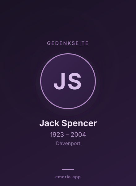 Gedenkportrait von Jack Spencer