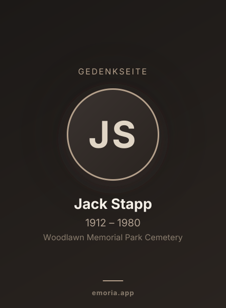 Gedenkportrait von Jack Stapp