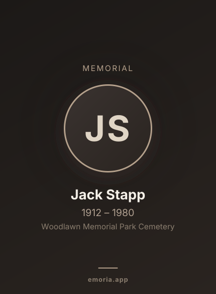 Memorial portrait of Jack Stapp