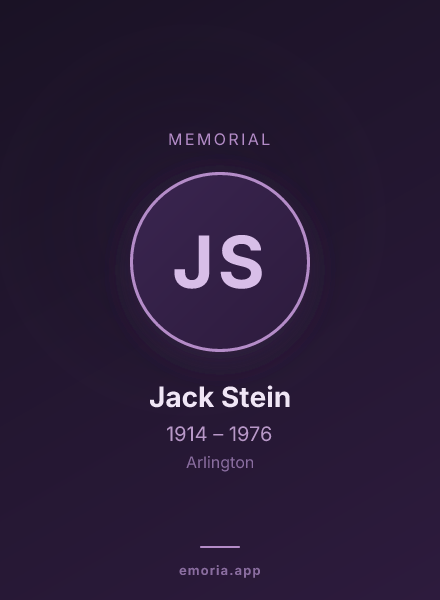 Memorial portrait of Jack Stein