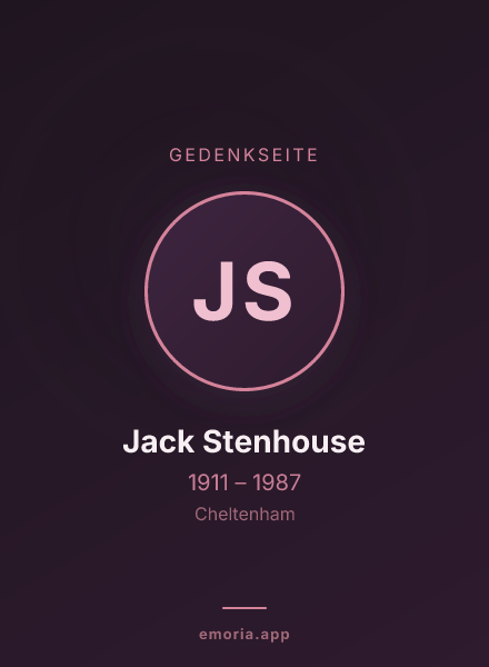 Gedenkportrait von Jack Stenhouse