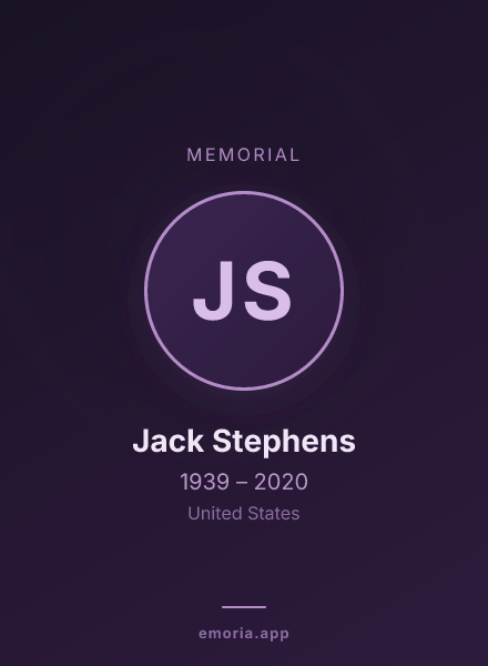 Memorial portrait of Jack Stephens