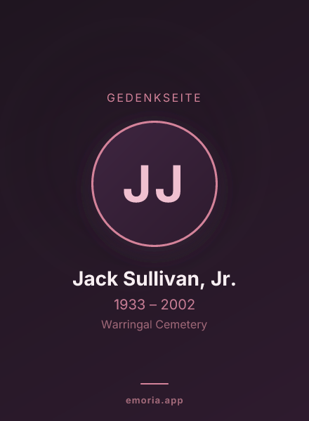 Gedenkportrait von Jack Sullivan, Jr.