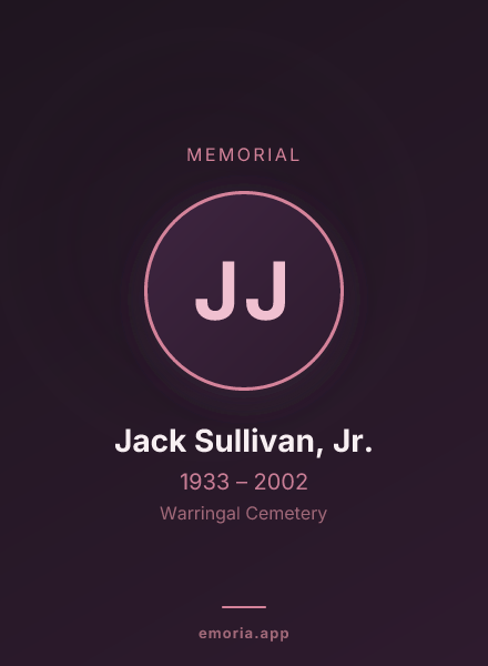 Memorial portrait of Jack Sullivan, Jr.
