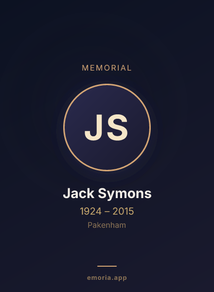 Memorial portrait of Jack Symons