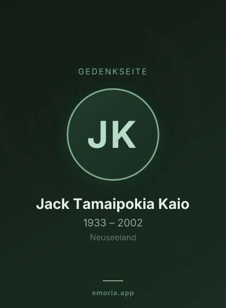 Gedenkportrait von Jack Tamaipokia Kaio