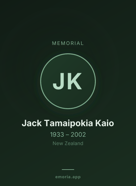 Memorial portrait of Jack Tamaipokia Kaio