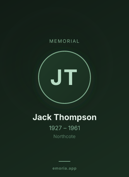 Memorial portrait of Jack Thompson
