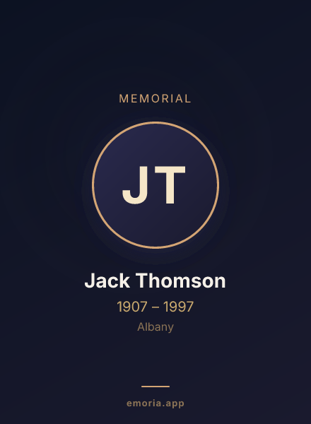 Memorial portrait of Jack Thomson
