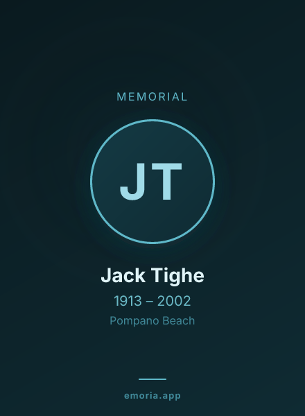 Memorial portrait of Jack Tighe